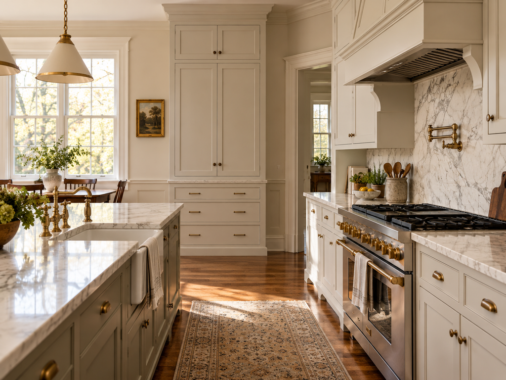 Inset kitchen cabinetry in a traditional Haddonfield New Jersey home renovation