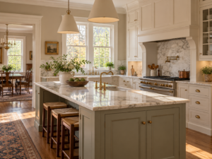 Inset kitchen cabinetry in a traditional Haddonfield New Jersey home renovation